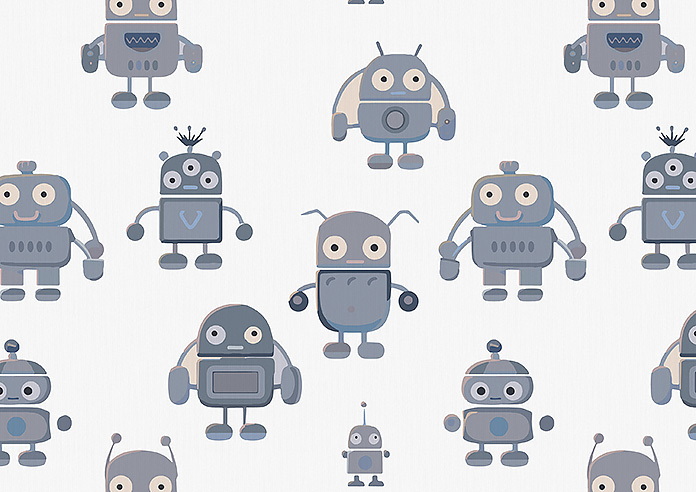 Robo Town, Cyborg Grey - Twist&Fit Roman Blind - Image 7